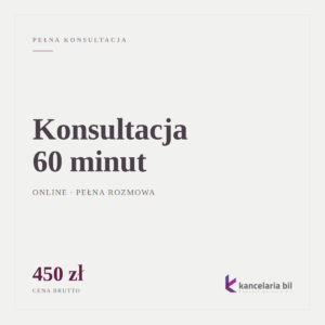 Konsultacja online 60 minut w sprawie spółki z o.o., adwokat Barbara Bil